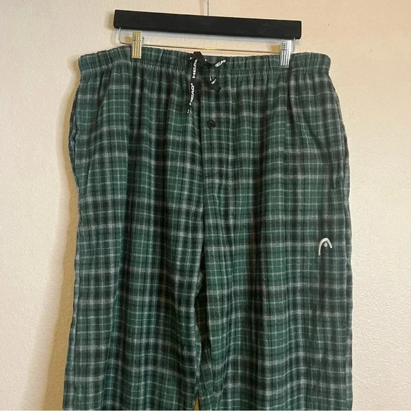 Head green plaid pajamas pants with drawstring and pockets size XL - Picture 2 of 4
